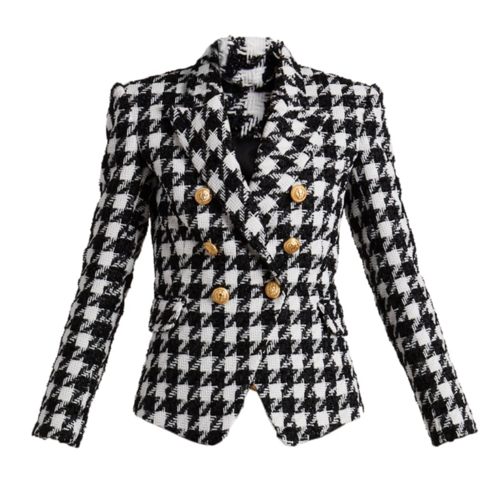 NWT Balmain houndstooth Tweed Blazer size 38FR (6US)